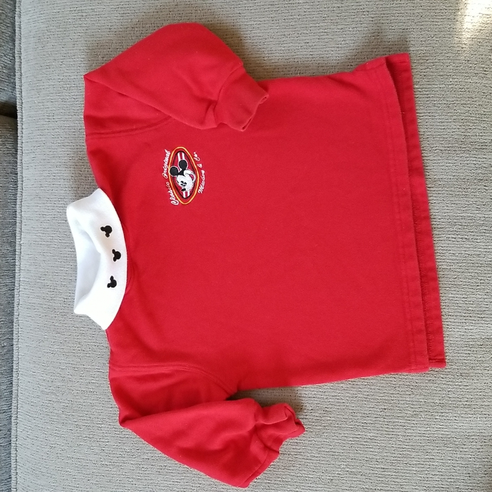 Early 90s Mickey Mouse Terry Sweatshirt, Embroidered Mickey Mouse
